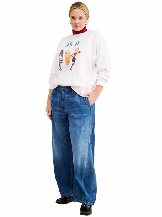 White 'AS IF' Graphic Sweatshirt - Picture 6 of 10